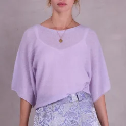 Abeno alpaca top in lila