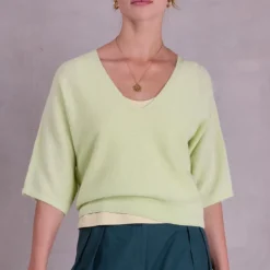 Almelo alpaca top in daiquri green