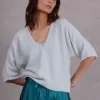Almelo alpaca top in ice blue