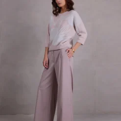 Avoine alpaca trui in desert sand met ice blue