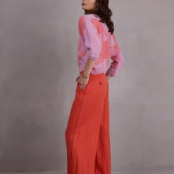 Avoine alpaca trui in lila met coral