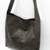 Big crossbody handtas in croco black olive