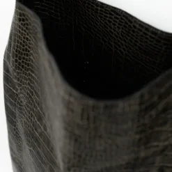 Big crossbody handtas in croco black olive