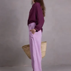 Binte bordeaux plissé blouse