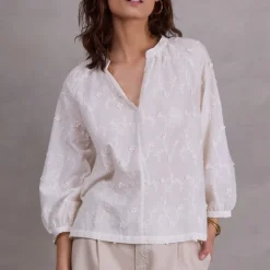 Binte ecru broderie blouse