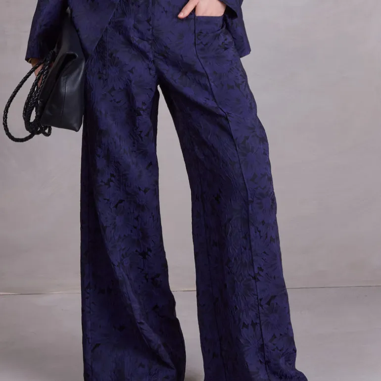 Bolivar broek in night blue daisy