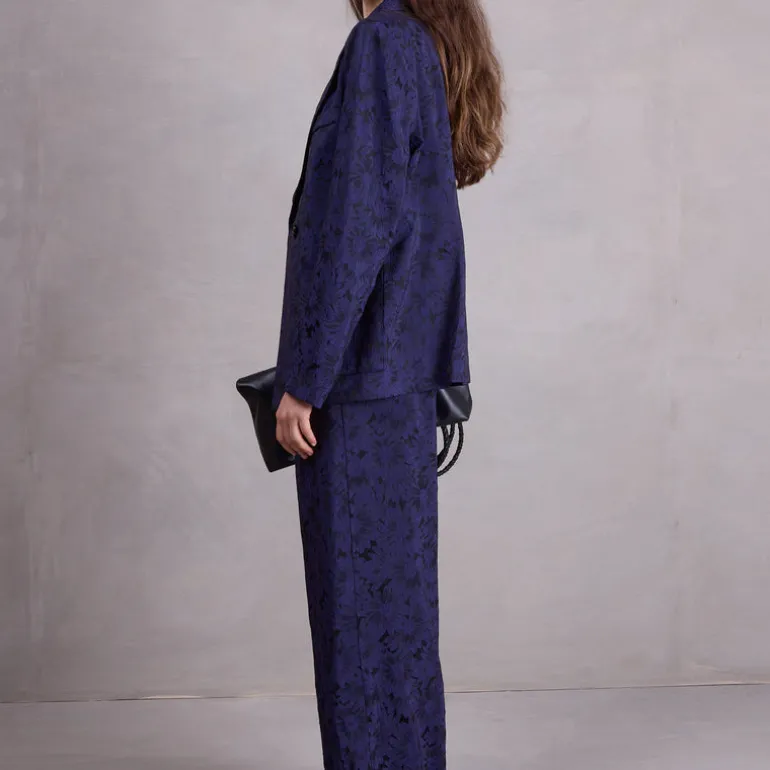 Bolivar broek in night blue daisy
