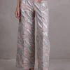 Bolivar broek in pink archipel jacquard