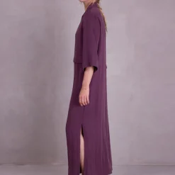 Bonita jurk in aubergine Tencel