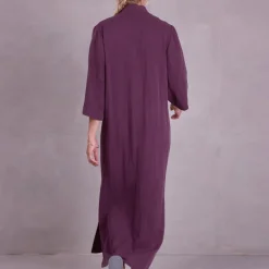 Bonita jurk in aubergine Tencel