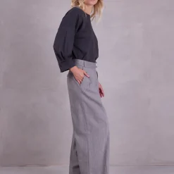 Cezar broek in steel grey herringbone