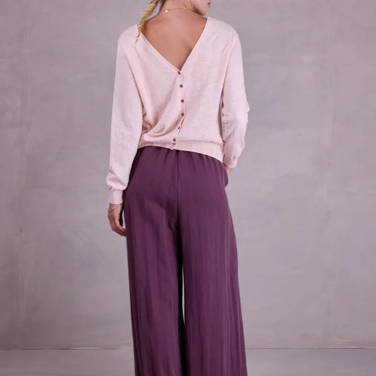 Clinton broek in aubergine Tencel