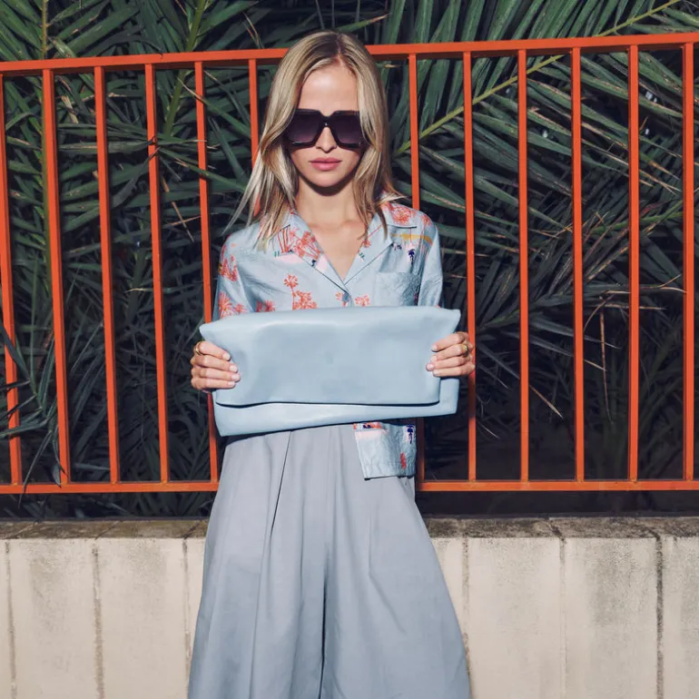 Clutch bag in sky blue