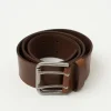 Cognac riem met dubbele sluiting