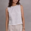 Danielle ecru broderie top