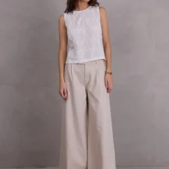 Danielle ecru broderie top