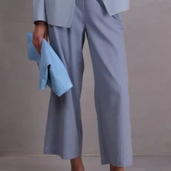 David broek in dusk blue herringbone