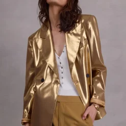 Davos blazer in gold disco twill
