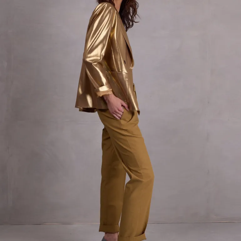 Davos blazer in gold disco twill