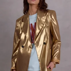 Davos blazer in gold disco twill