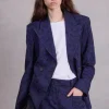 Davos blazer in night blue daisy