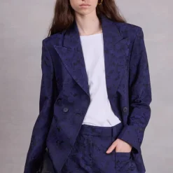 Davos blazer in night blue daisy