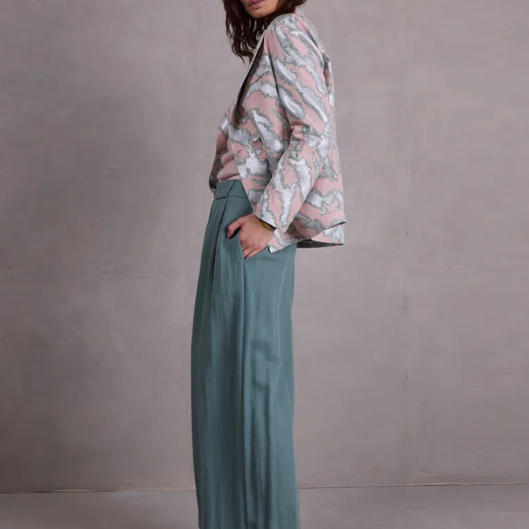 Davos blazer in pink archipel jacquard