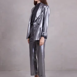 Davos blazer in silver disco twill