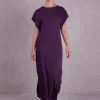 Denise jurk in aubergine