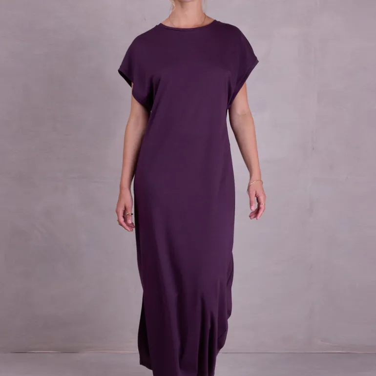 Denise jurk in aubergine
