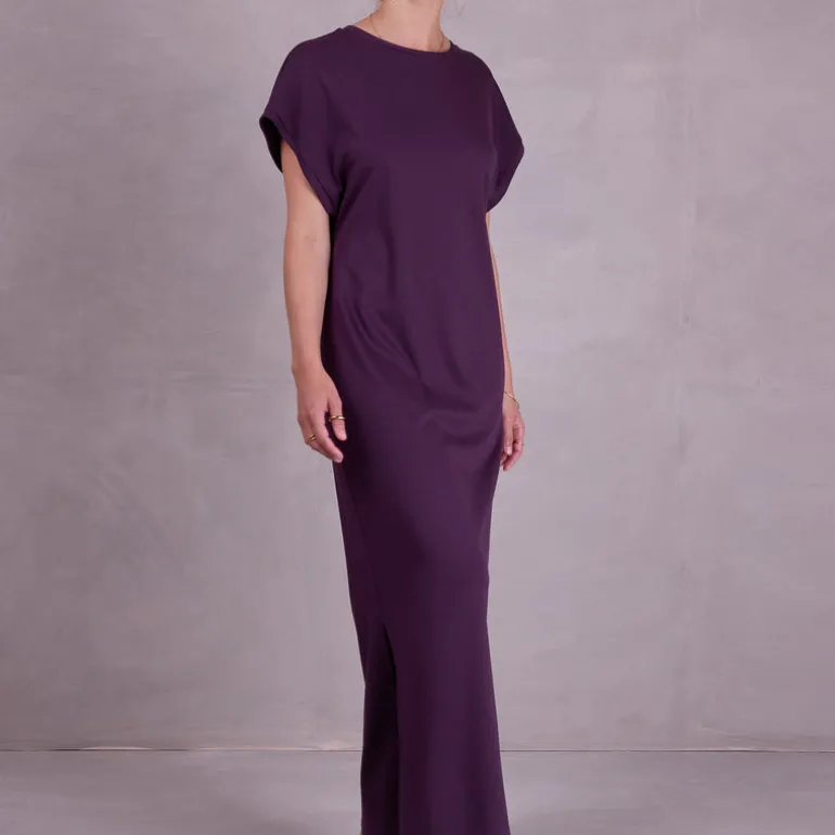Denise jurk in aubergine
