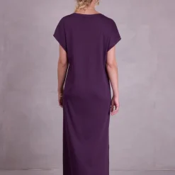 Denise jurk in aubergine