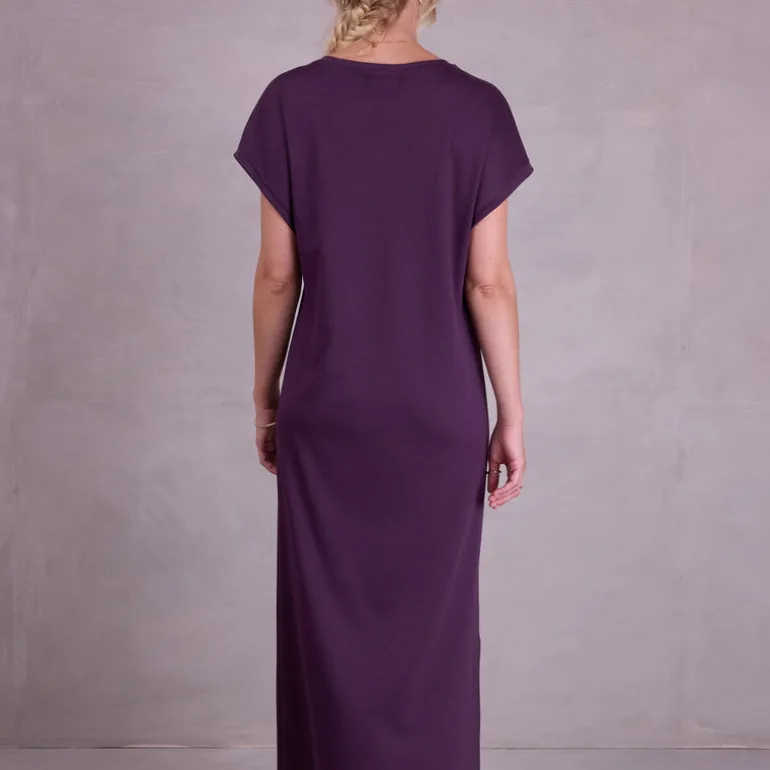 Denise jurk in aubergine
