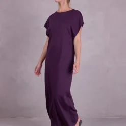 Denise jurk in aubergine
