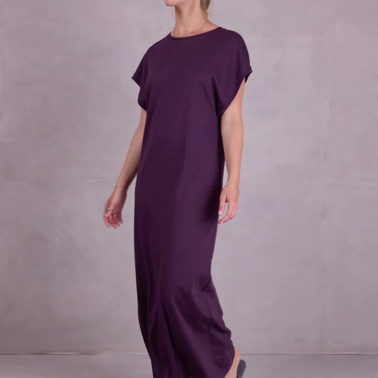Denise jurk in aubergine