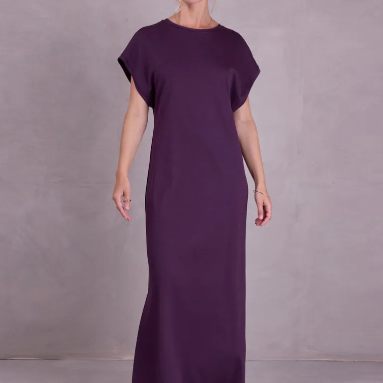 Denise jurk in aubergine