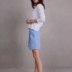 Diaz short in powder blue stripes