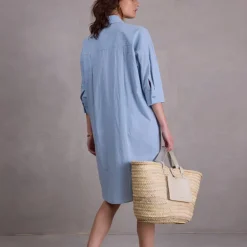 Duran hemdsjurk in misty blue