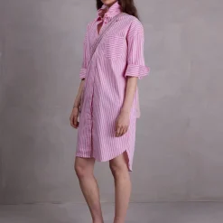 Duran hemdsjurk in pink stripes