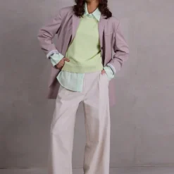 Edward broek in sand herringbone
