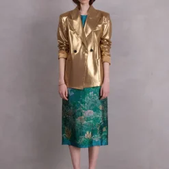 Emelia jurk in jungle jacquard