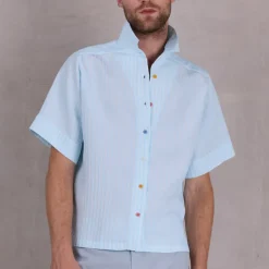 Falma light blue gestreept hemd