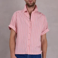 Falma soft pink gestreept hemd