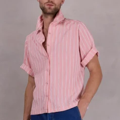 Falma soft pink gestreept hemd