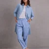 Fannie broek in powder blue stripes