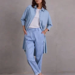 Fannie broek in powder blue stripes