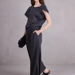 Fanotti top in antraciet