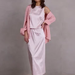 Fazil rok in blush satin stretch