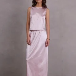 Fazil rok in blush satin stretch