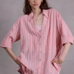 Felicia oversized roze hemd